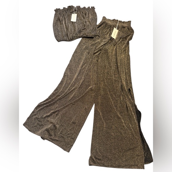 RAMY BROOK***Gold Shimmer Yanni Sparkle 2-Piece Set****Size S****$520 NWT - Picture 1 of 3